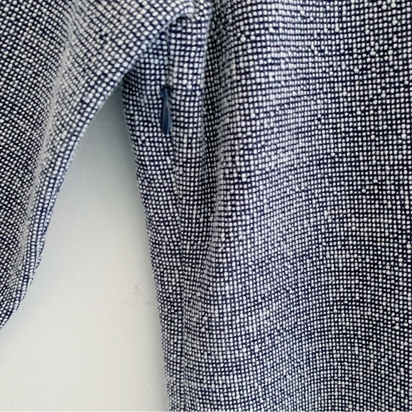 Theory Mimi H. Plentiful Tweed Mini Dress Large Blue White - Picture 4 of 9